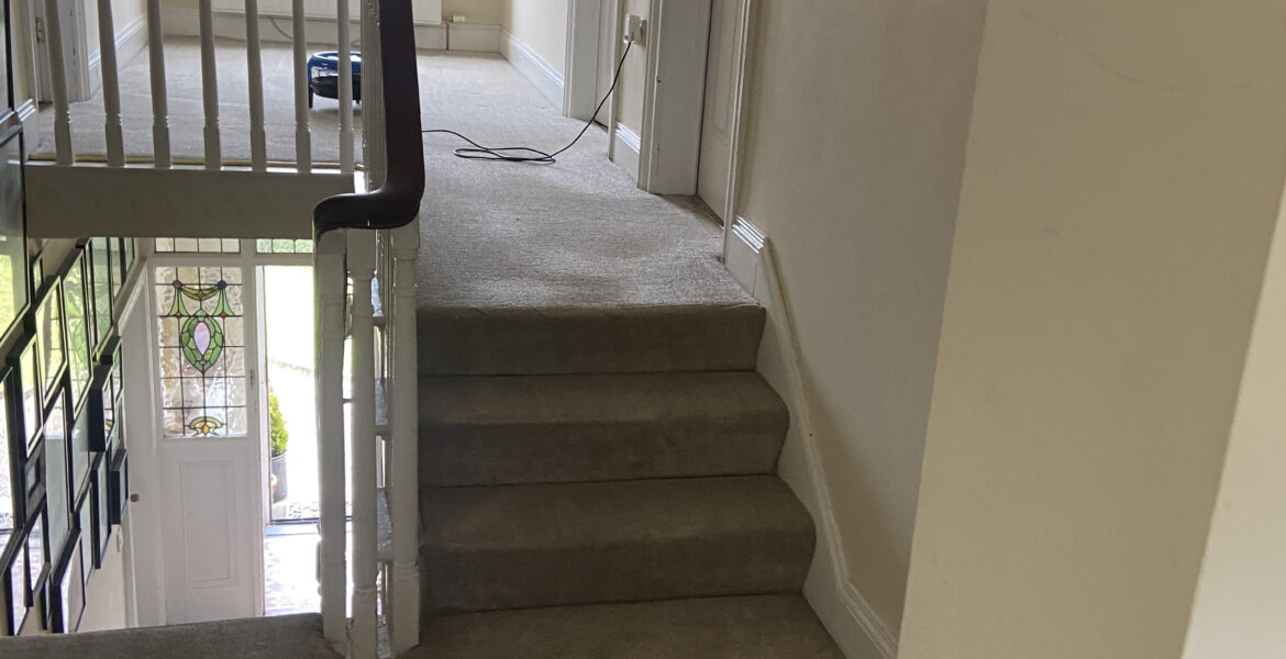 Landing & Stairs Carpet Cleaned By Jem Carpet & Upholstery Cleaning In Bangor